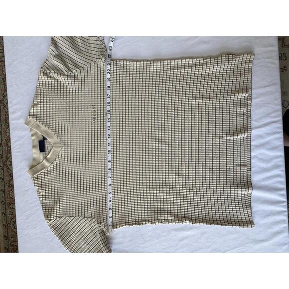 Vintage Guess Jeans Men's Short Sleeve Beige Grid Pattern Shirt Large - Picture 7 of 7